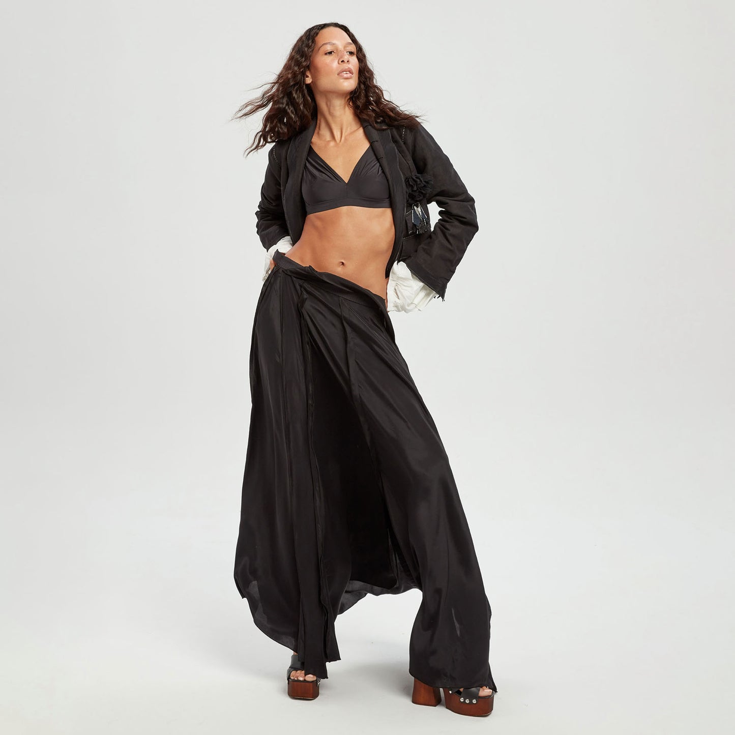 Silk Viscose Maxi Skirt
