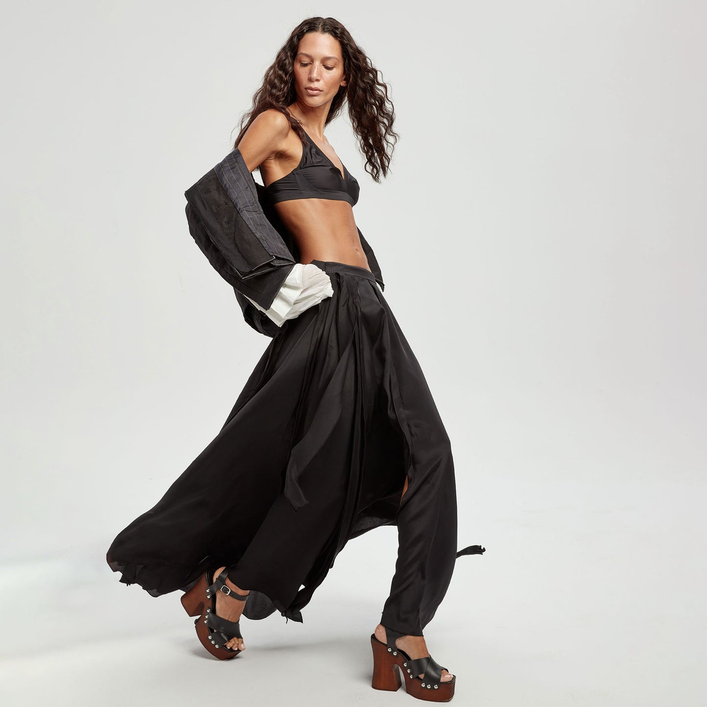 Silk Viscose Maxi Skirt