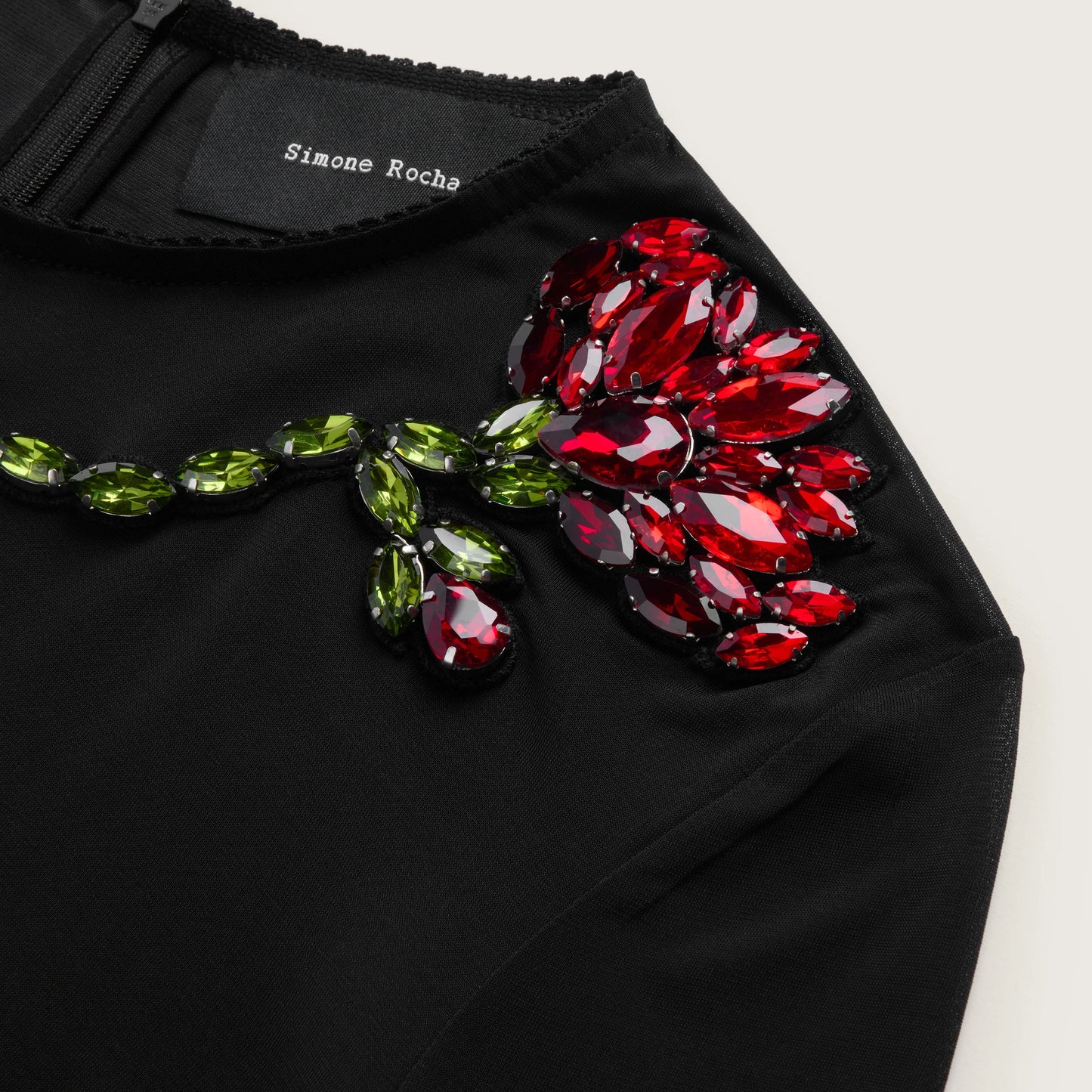 Embellished Carnation Mesh Top