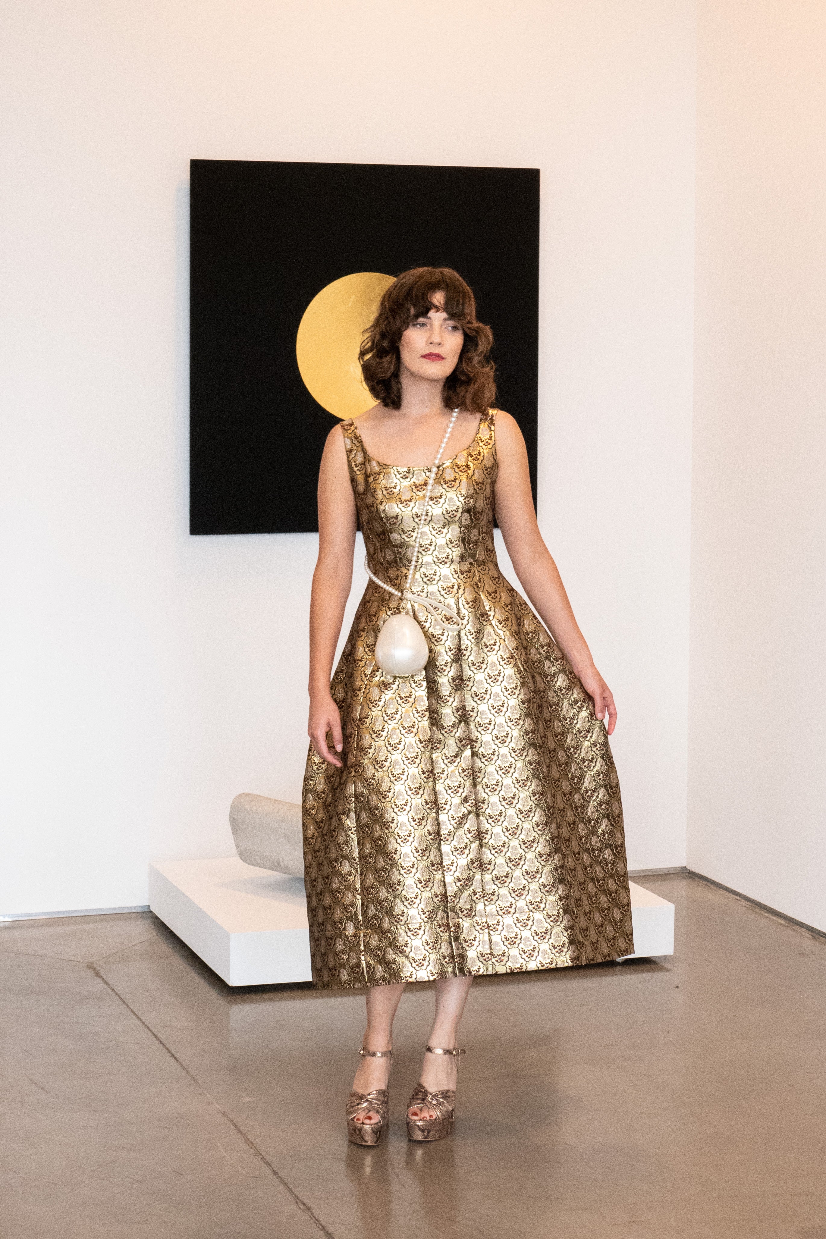 Simone Rocha Gold Tapestry Dress