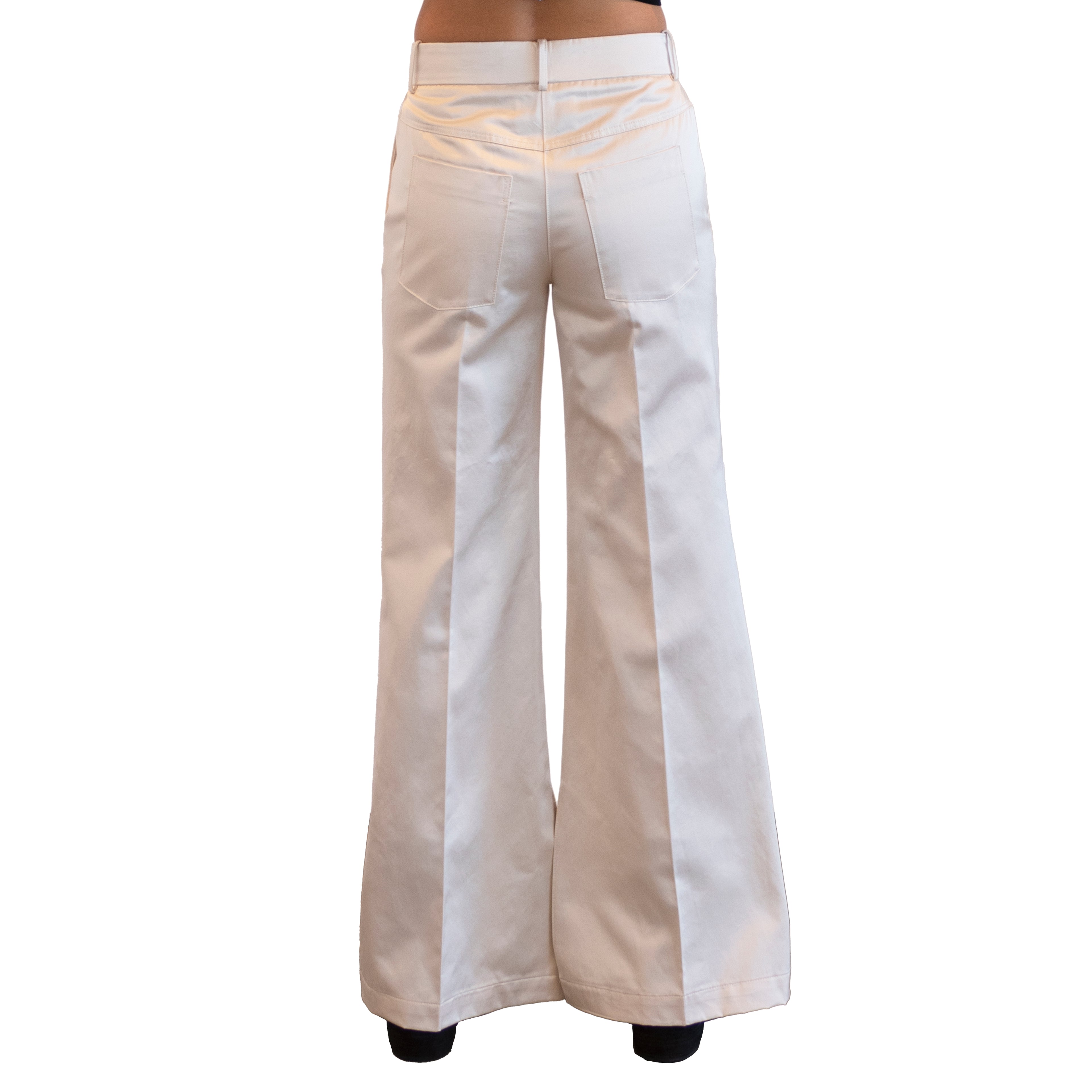 Nude Wide Satin Trousers