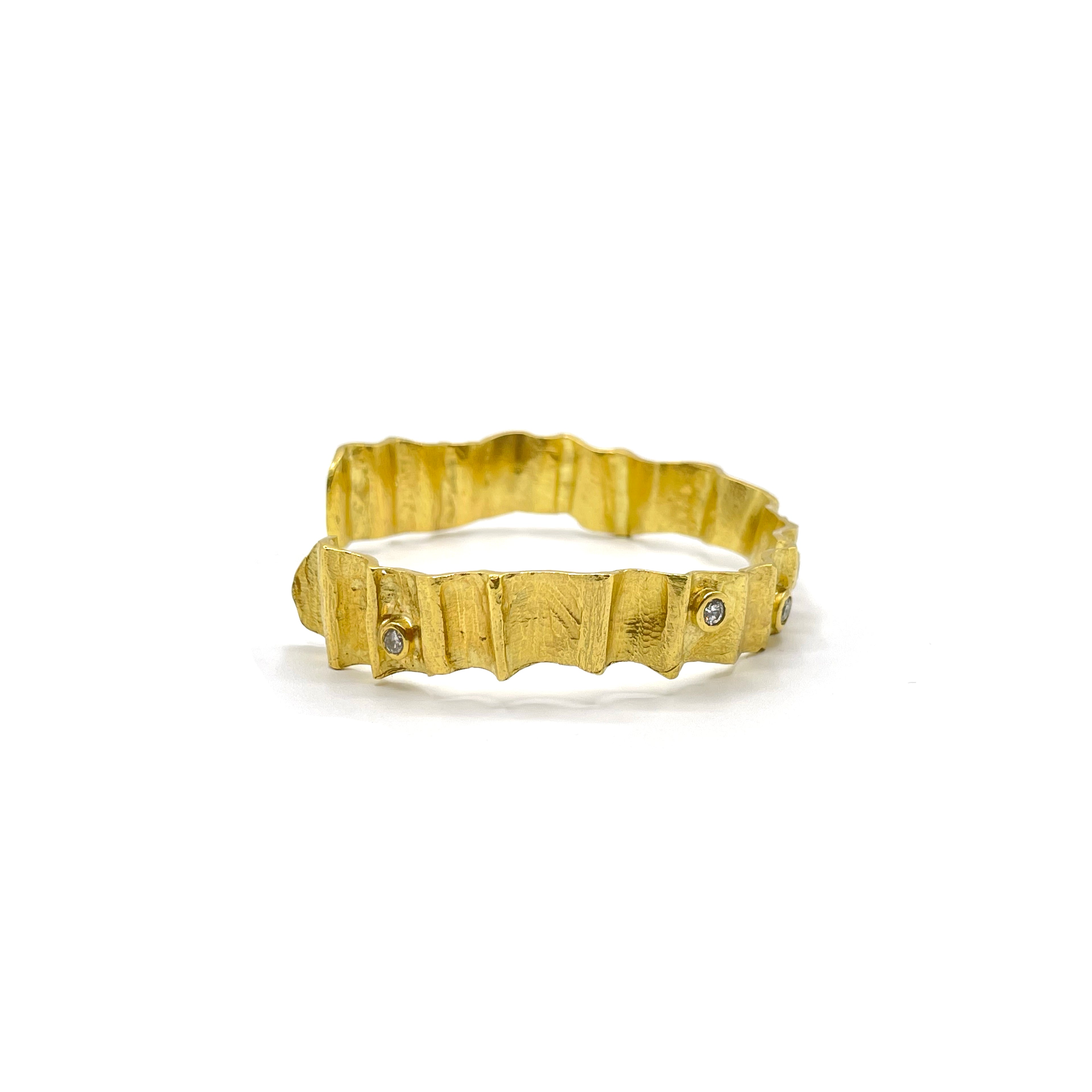 Irit Design 18K Gold Ruffle Cuff with Diamonds
