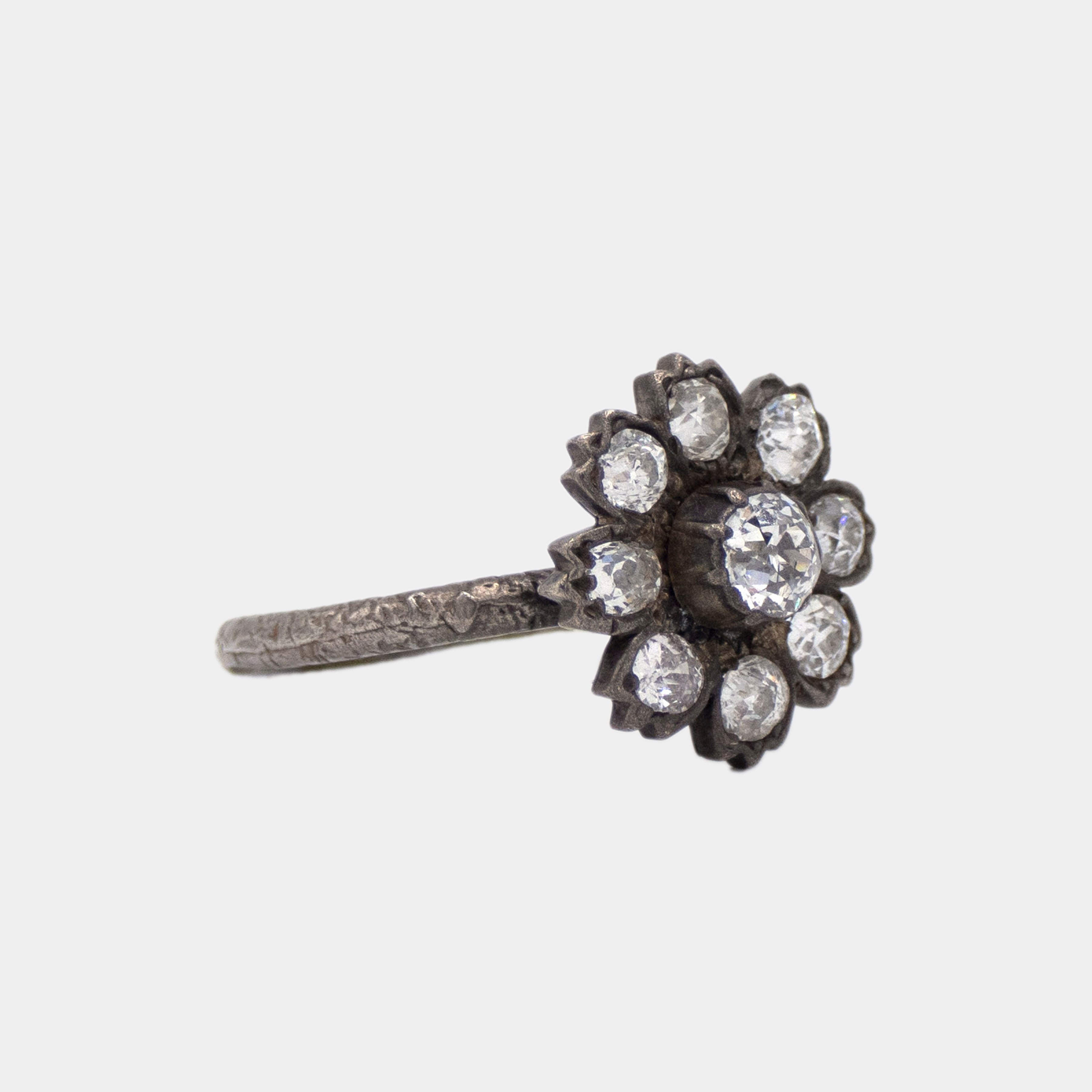 Irit Designs Vintage Diamond and Sterling Silver Flower Ring