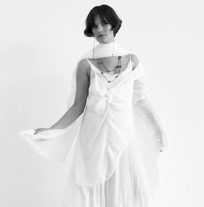 Marc Le Bihan White Asymmetrical Top