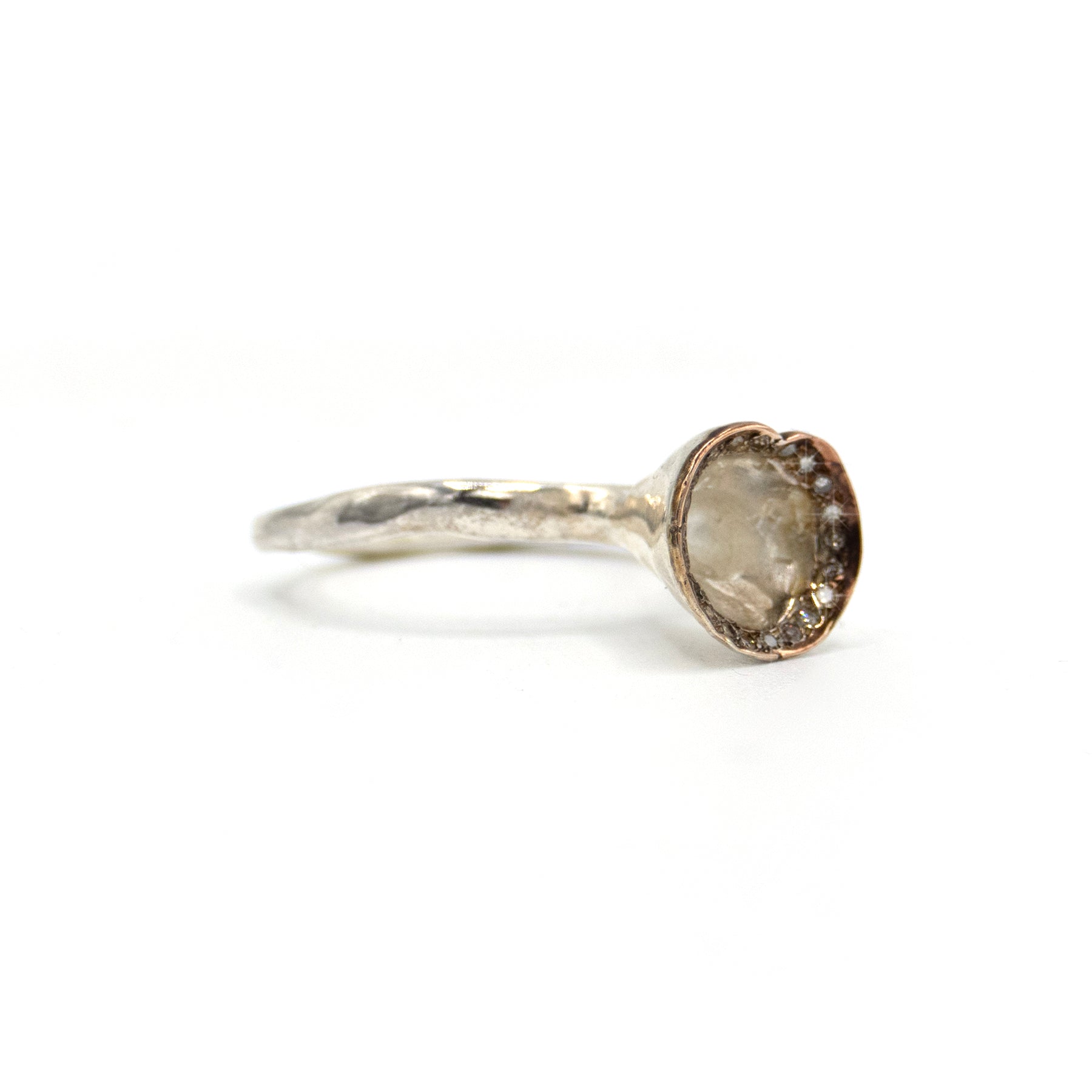 Rosa Maria Sterling Silver and Cognac Diamonds Noufa Ring