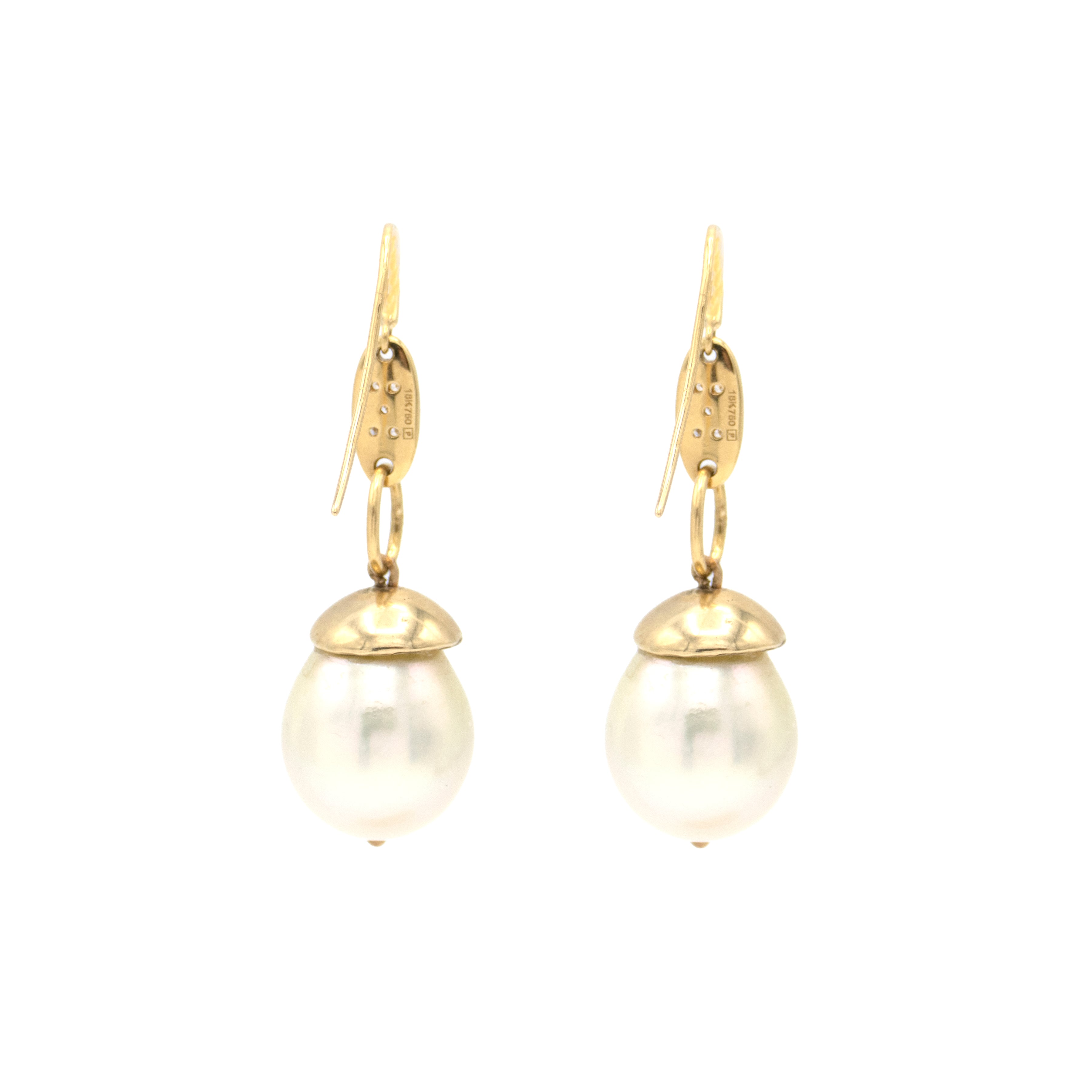 AM Studio Large South Sea Pearl and 14k Gold Earrings