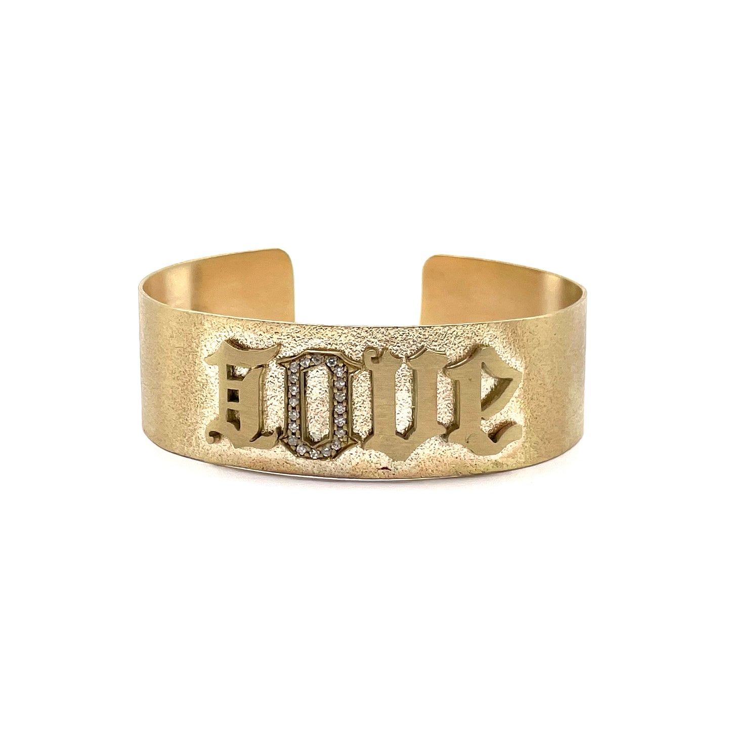 Irit Designs 10K Gold and Diamonds 'Love' Cuff