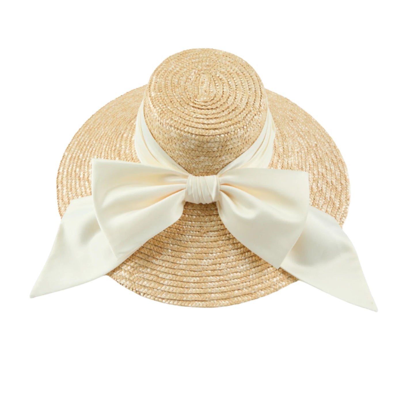 Mirabel Hat with Cream Satin Bow
