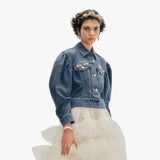 Embellished Sculpted Denim Jacket