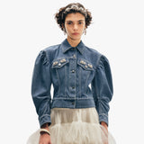 Embellished Sculpted Denim Jacket