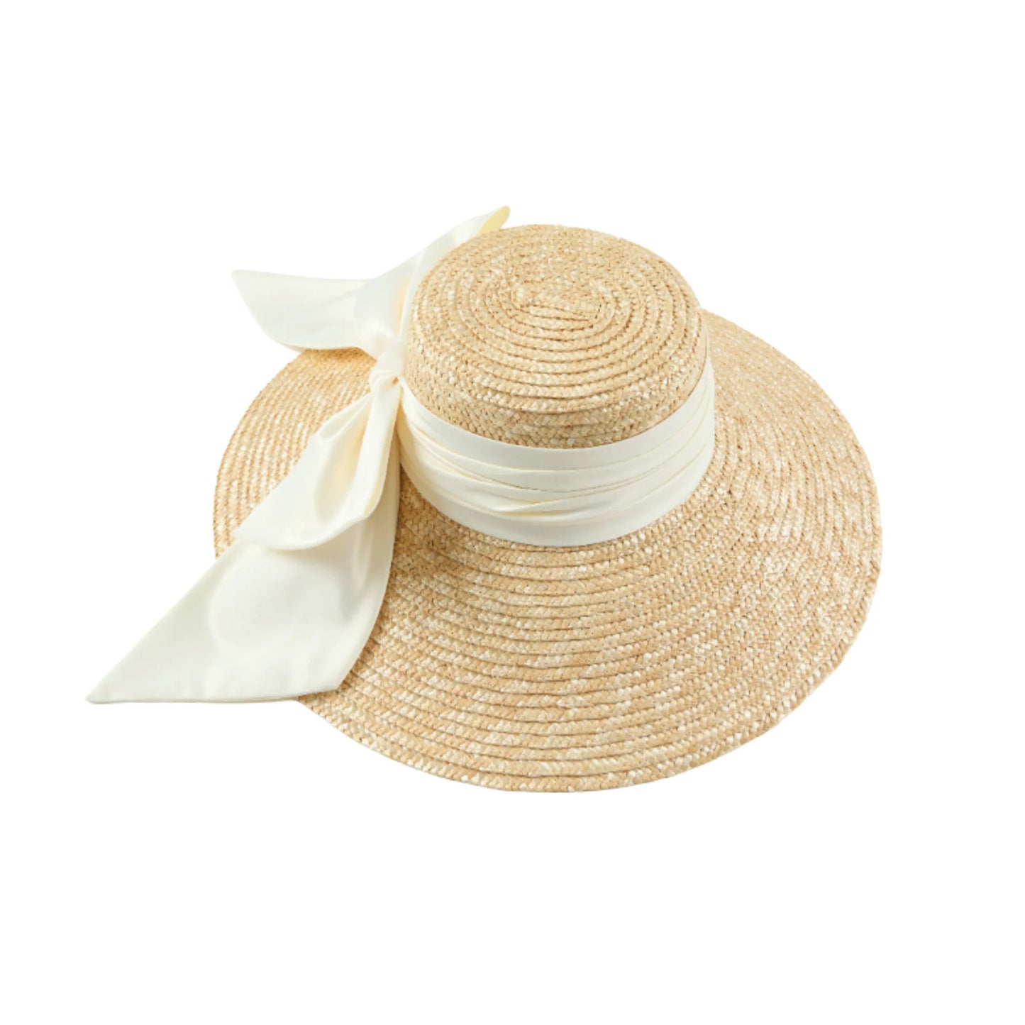 Mirabel Hat with Cream Satin Bow