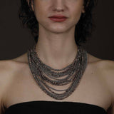 Marc Le Bihan Glass Bead and Steel Chain Necklace