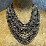Marc Le Bihan Glass Bead and Steel Chain Necklace