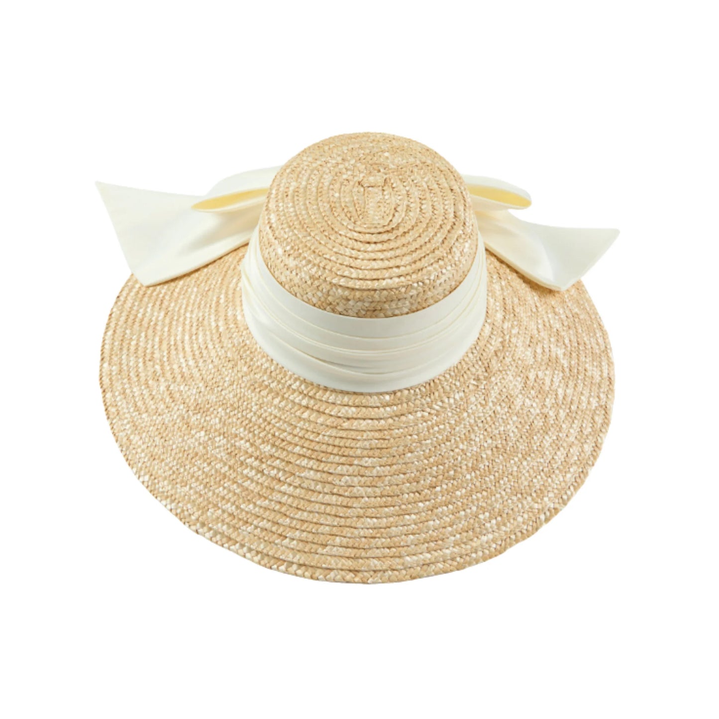 Mirabel Hat with Cream Satin Bow