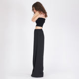 Isabel Benenato Straight Wide Leg Wool Pants