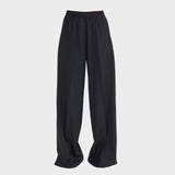 Isabel Benenato Straight Wide Leg Wool Pants