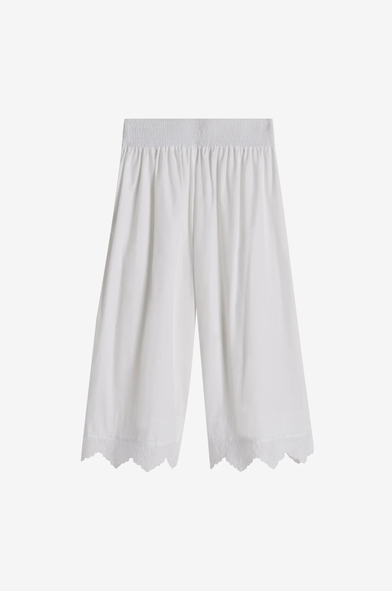 Elasticated Cotton Poplin Pants With Trim