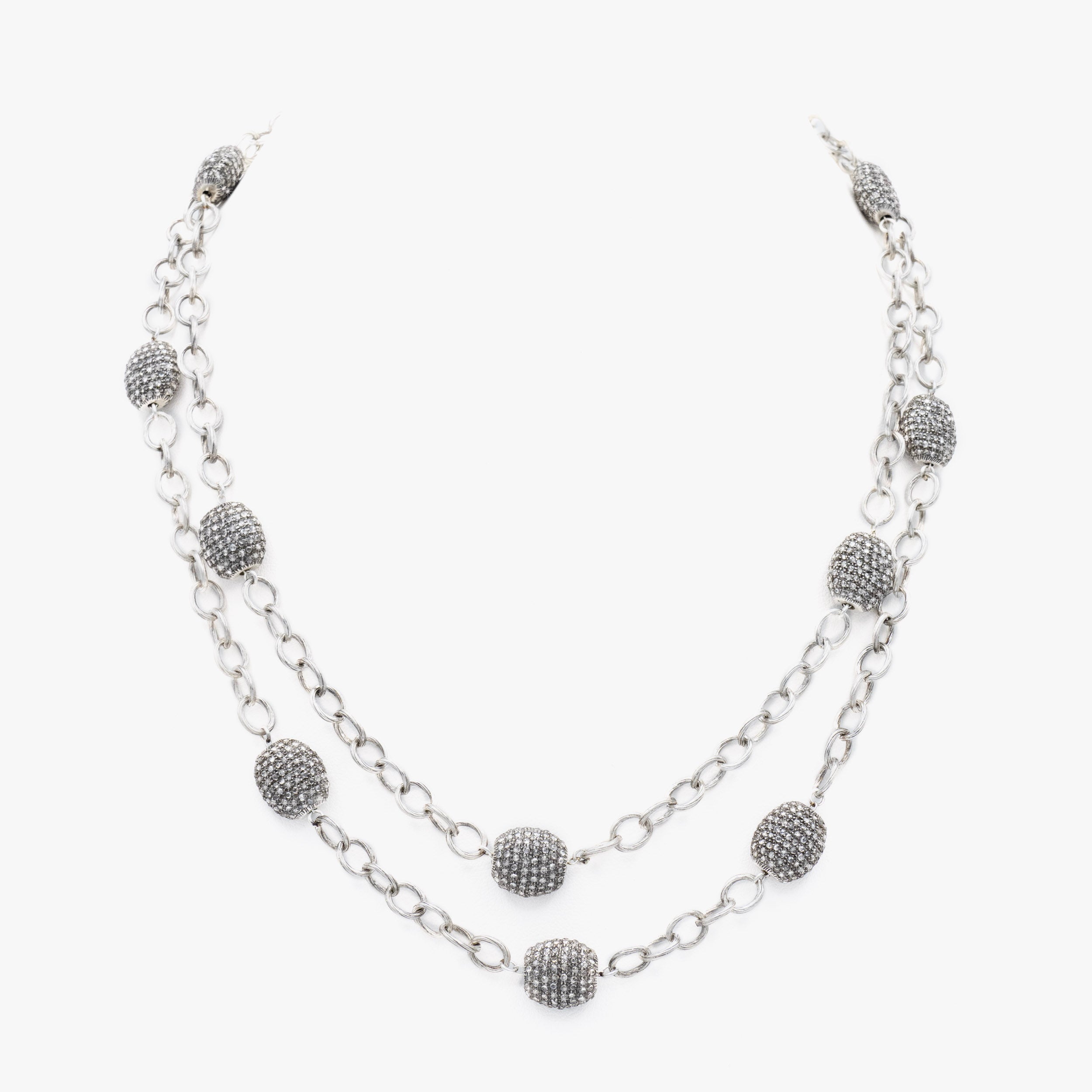 AM Studio Vintage Diamond Bead Necklace