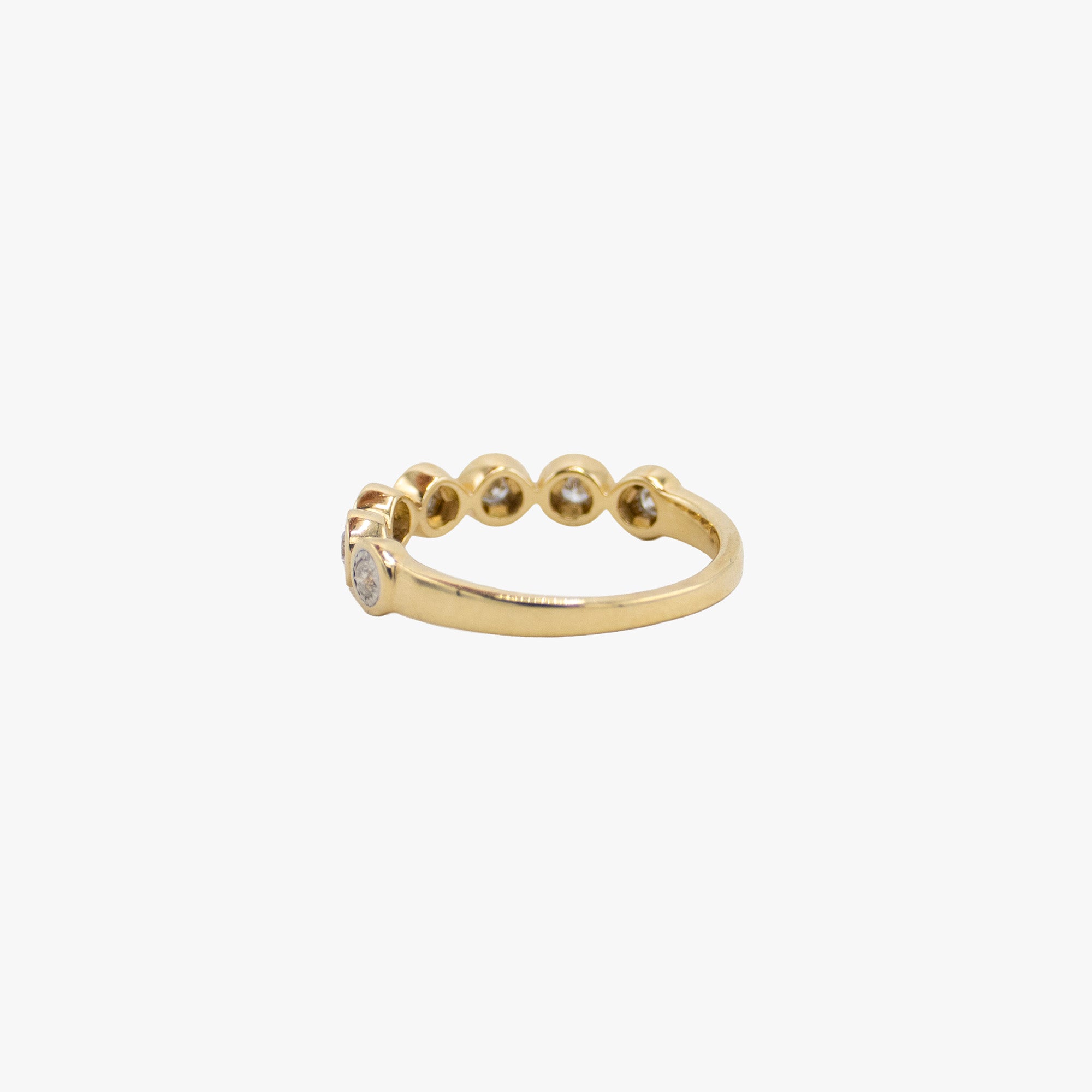 14K gold band with diamonds