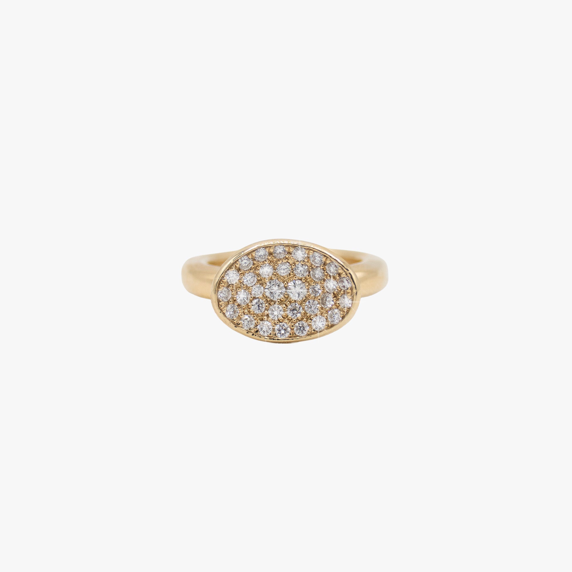 Gold and pave diamond ring