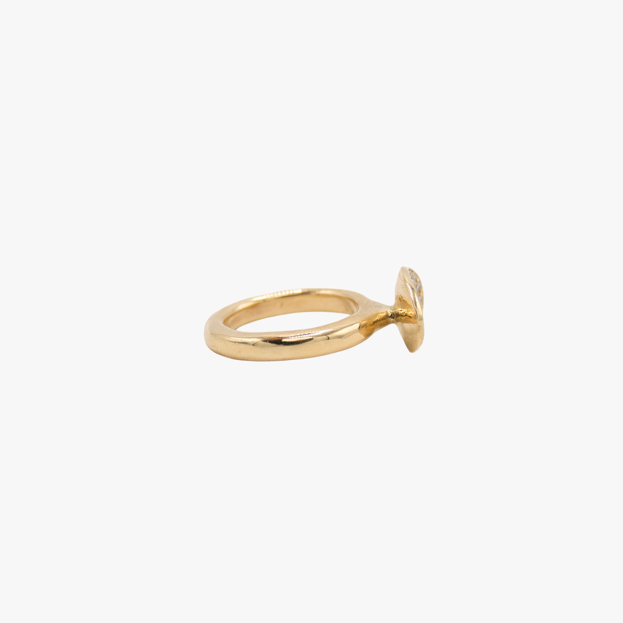 Gold and pave diamond ring
