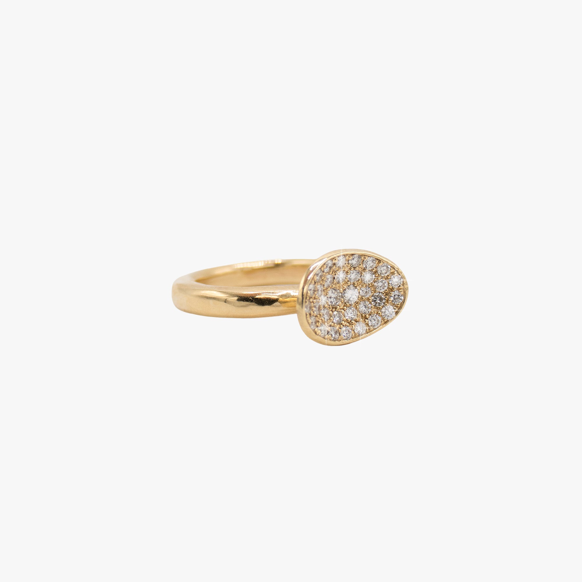 Gold and pave diamond ring
