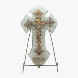 Antique French Holy Water Crucifix Plaque