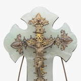 Antique French Holy Water Crucifix Plaque