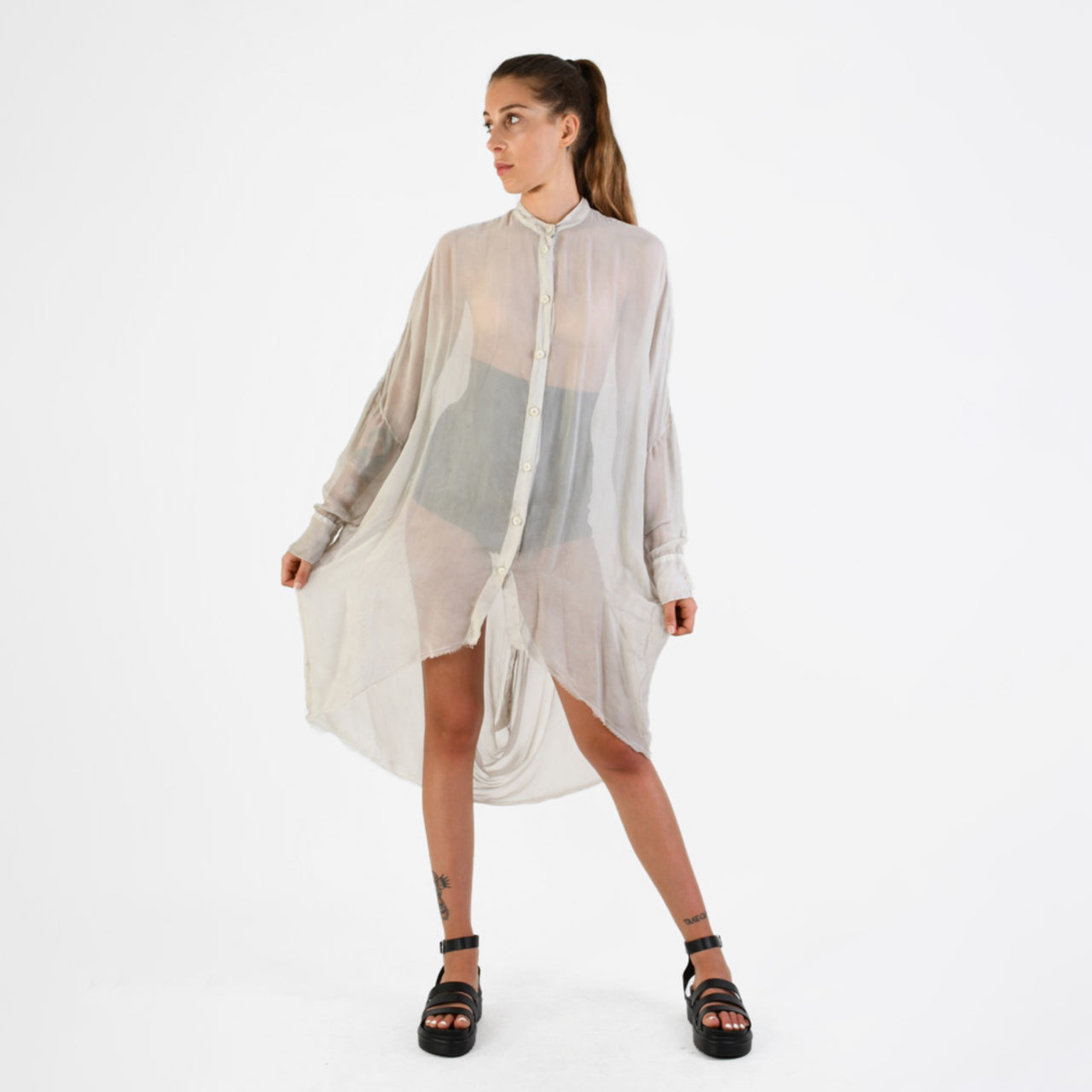 Asymmetrical Silk Dyed Shirt