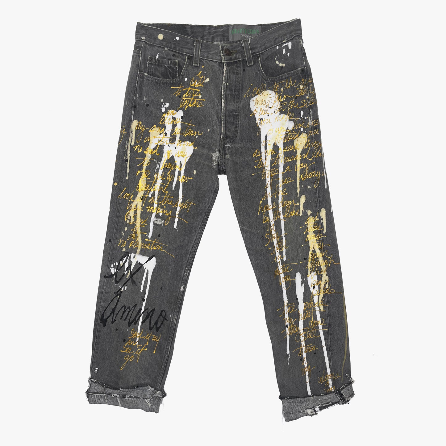 B-434 'Positive Vibes' Painted 501 Jeans