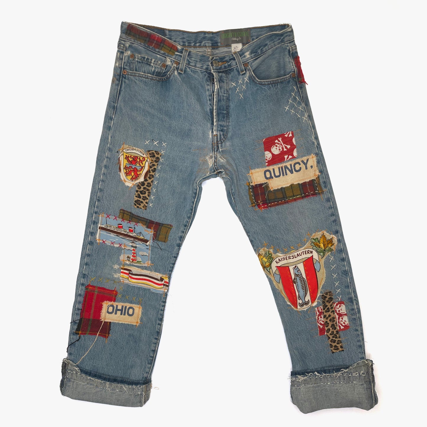 Lumber/Travel Patched 501 Jeans