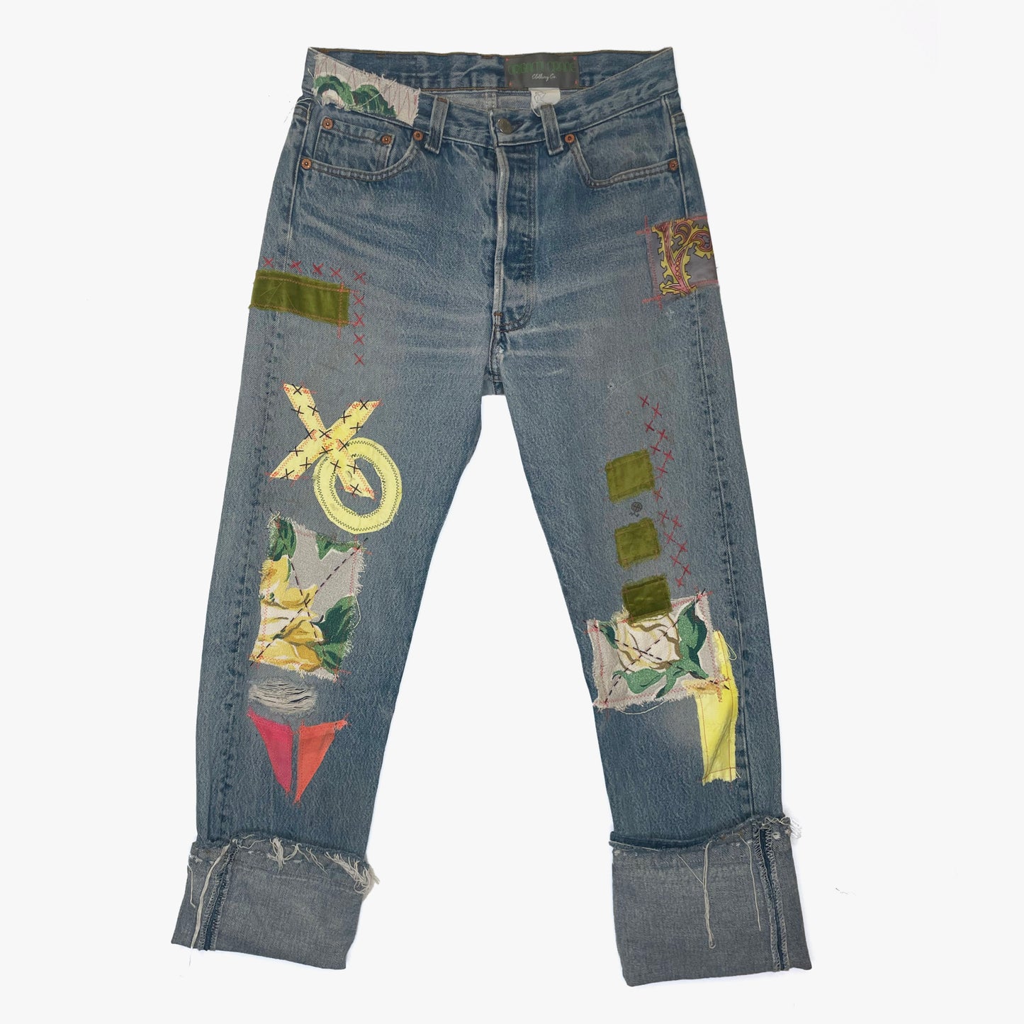 B-543 XO Patched 501 Jeans