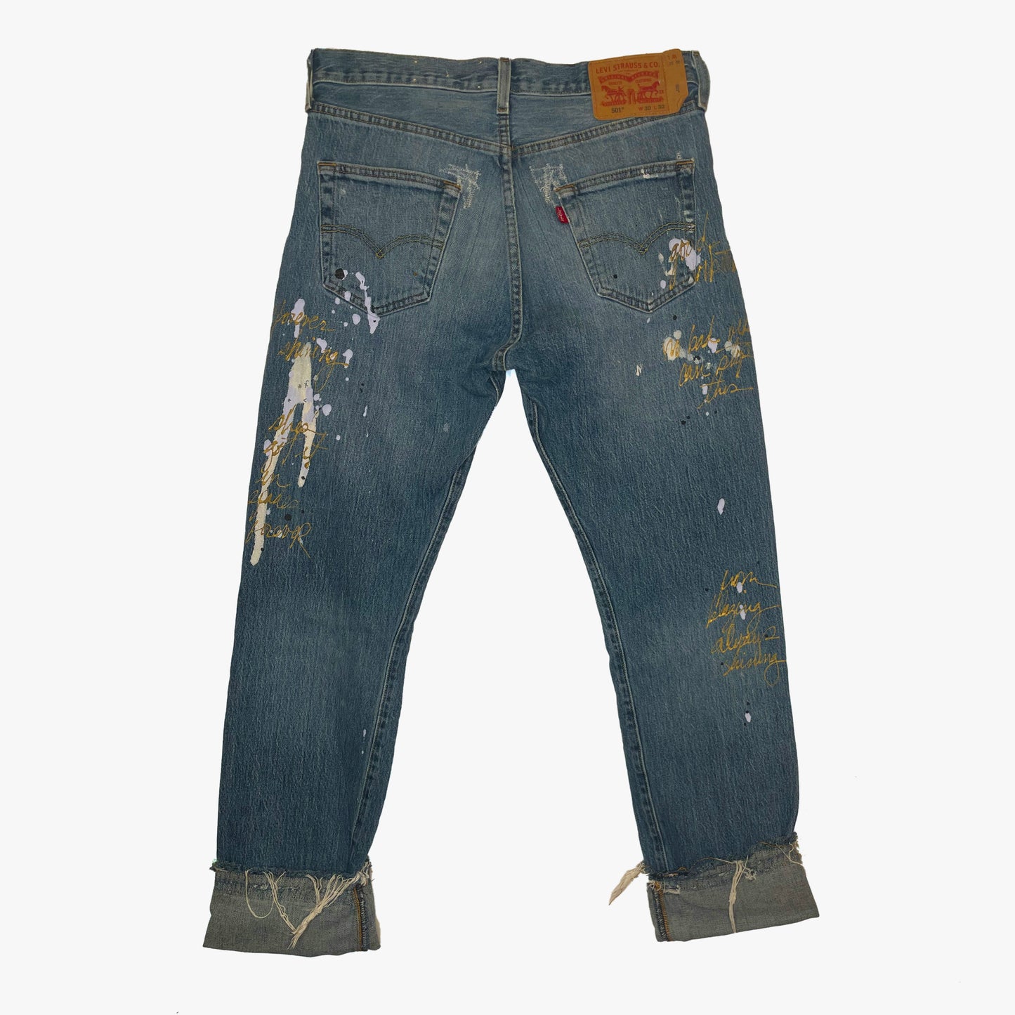 B-548 'Positive Vibes' Painted 501 Jeans