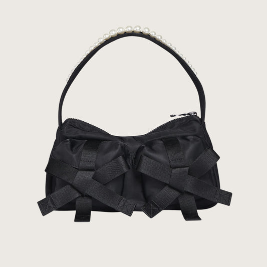 Beaded Utility Bow Pochette Bag