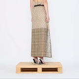 Barbara Bologna Print Pareo wrap Skirt with multiple prints worn by model.