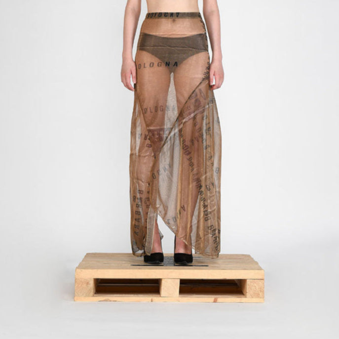 Sheer Print Skirt