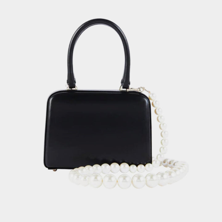 Simone Rocha Black leather bag with pearl strap