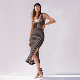 Crochet Dress - Black/ Gold