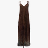 Brown Hand-Dyed Silk Slip Dress