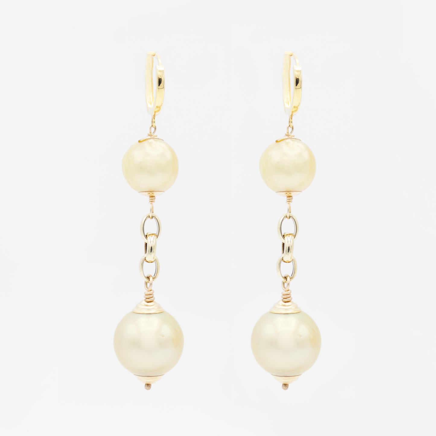 South Sea Pearl and 14k Gold Earrings