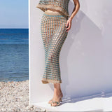 Knit Skirt - Teal/Gold