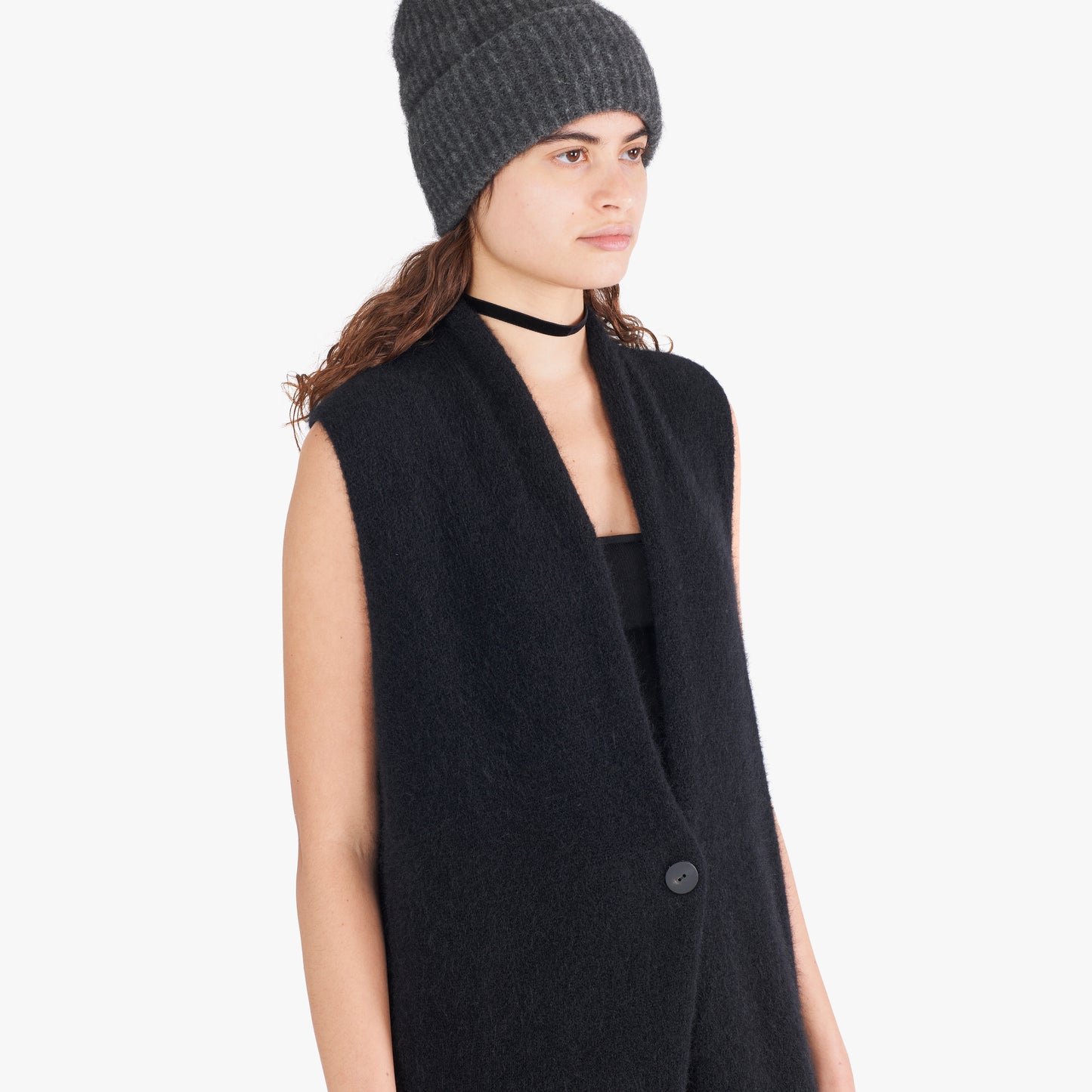 Mohair and Wool Long Knit Vest