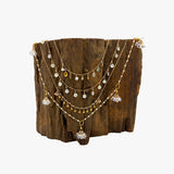 18KT Gold, Moonstone and Japanese Ayoka Pearls Necklace