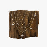 18KT Gold, Moonstone and Japanese Ayoka Pearls Necklace