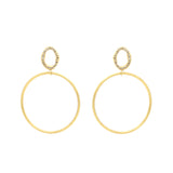 18K Gold Hoop Earrings with Diamonds