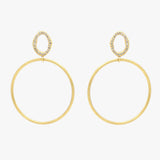 18K Gold Hoop Earrings with Diamonds
