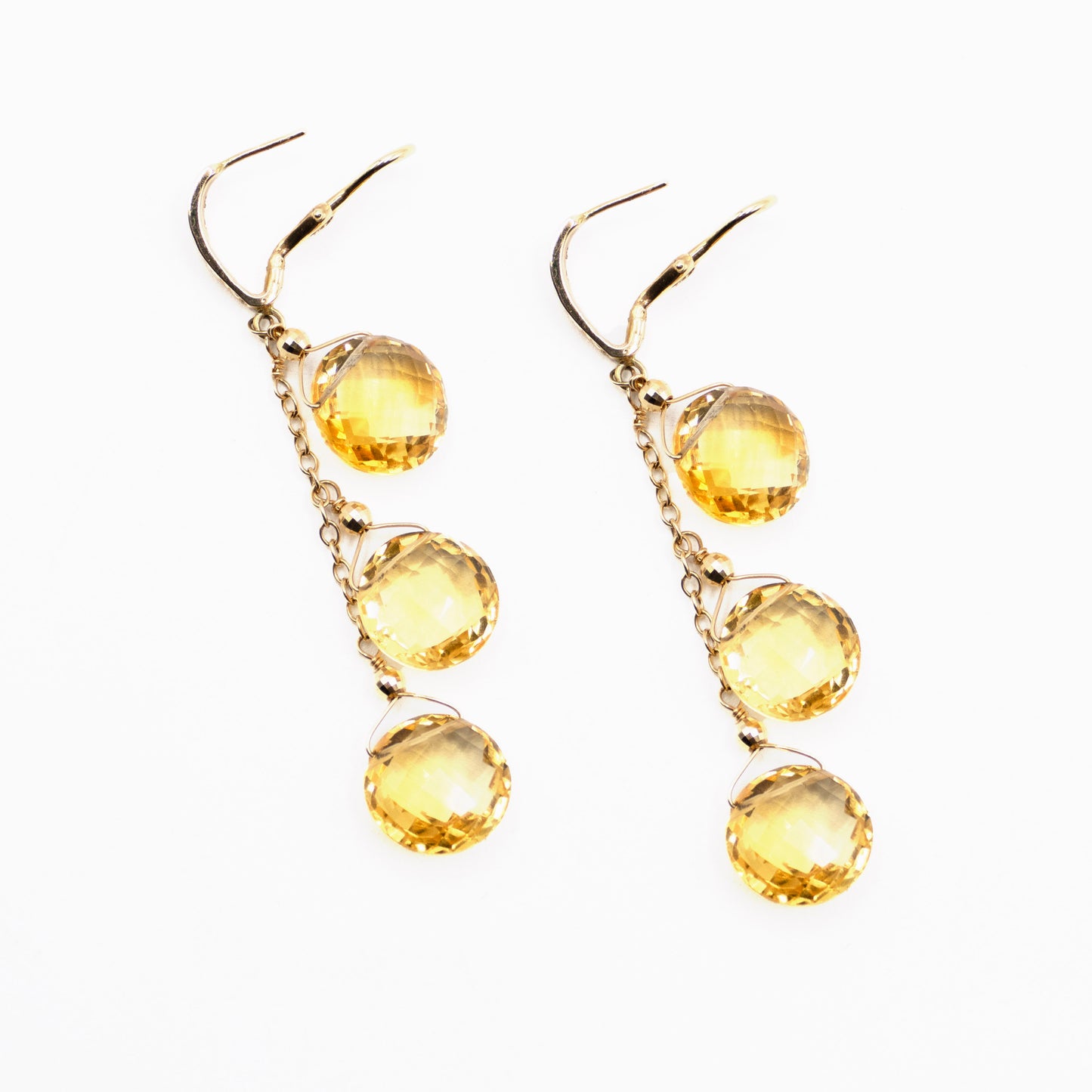 Citrine and Gold Earrings