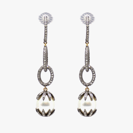Pearl and Diamond Earrings
