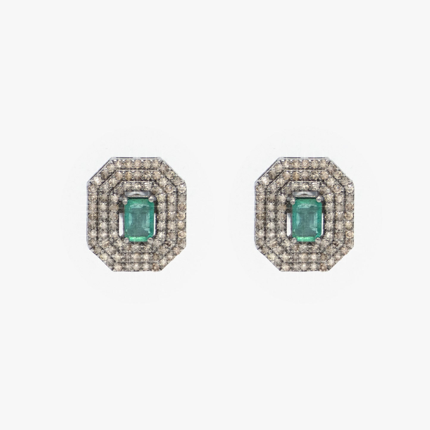 Irit Design Emerald and Diamonds Studs