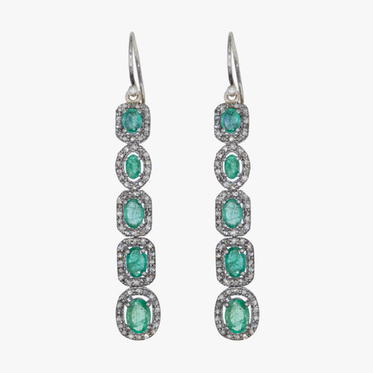 Emerald Hooked Earrings